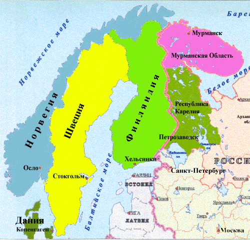 Map of the Northern Europe