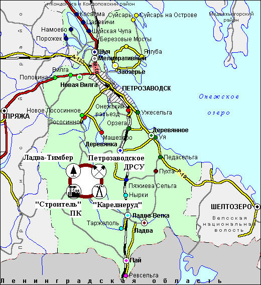 Карта петрозаводского района карелия