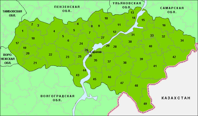 Спутниковая карта Саратовской области