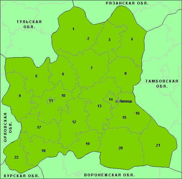Районы Липецкой области
