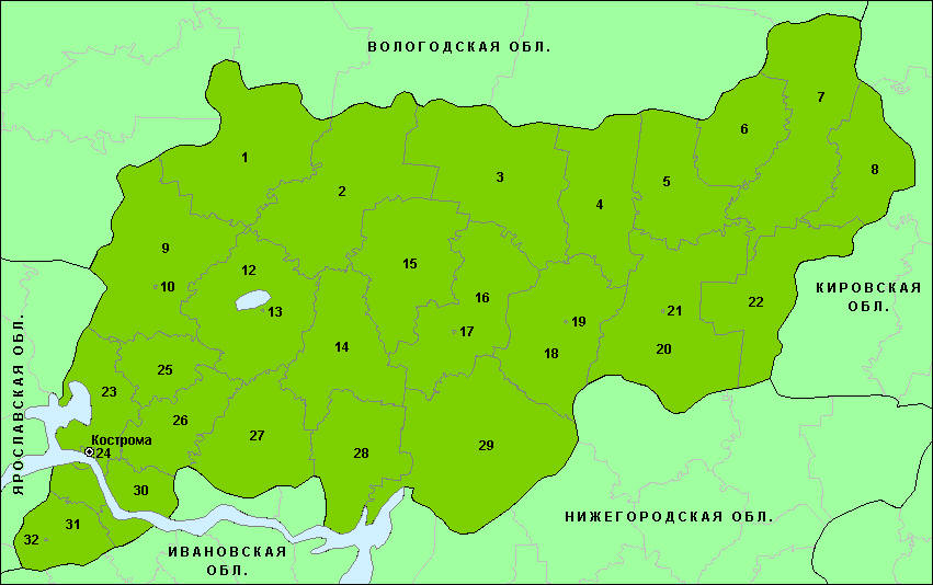 Районы Костромской области