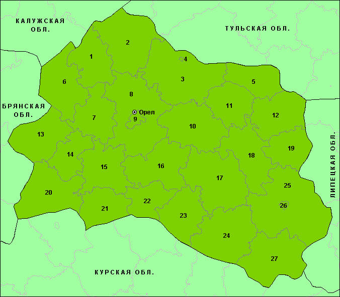 Районы Орловской области