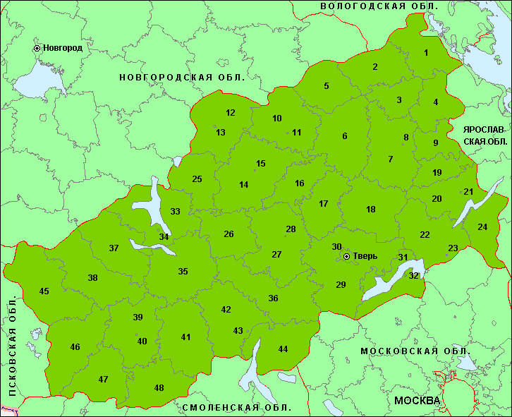 Районы Тверской области