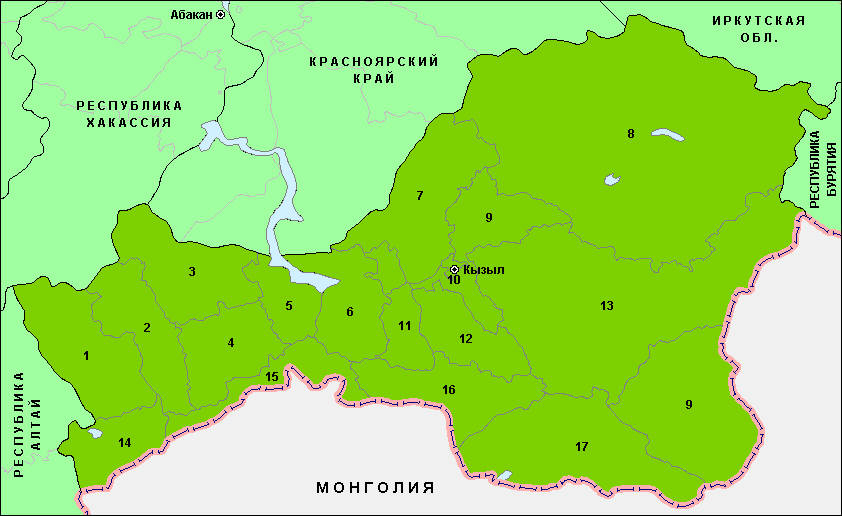 Районы республики Тыва