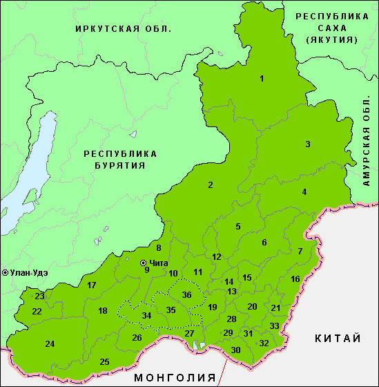 Районы Читинской области