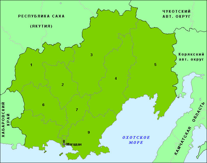 Районы Магаданской области