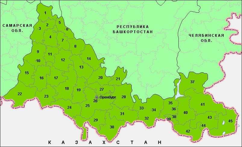 Районы Оренбургской области