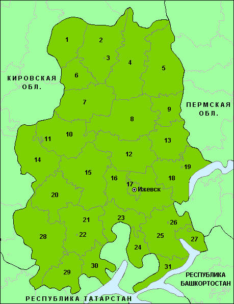 Районы республики Удмуртия