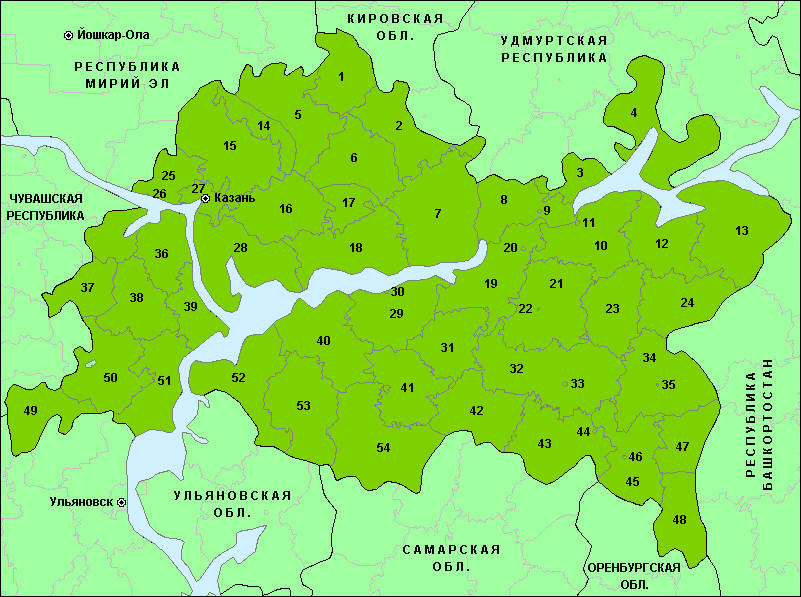 Районы республики Татарстан