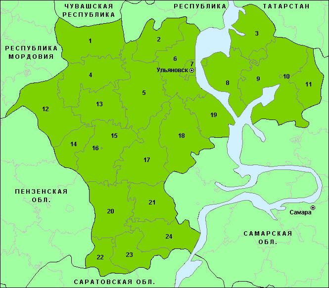 Районы Ульяновской области